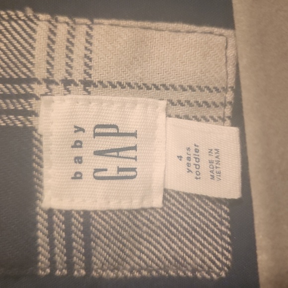 GAP Blue/Beige Shirt Jacket with button closure, collar & lining Size 4 - Picture 2 of 4